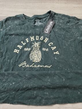 LifeStyle Half Moon Cay Pineapple Graphic Tee - Dark Green